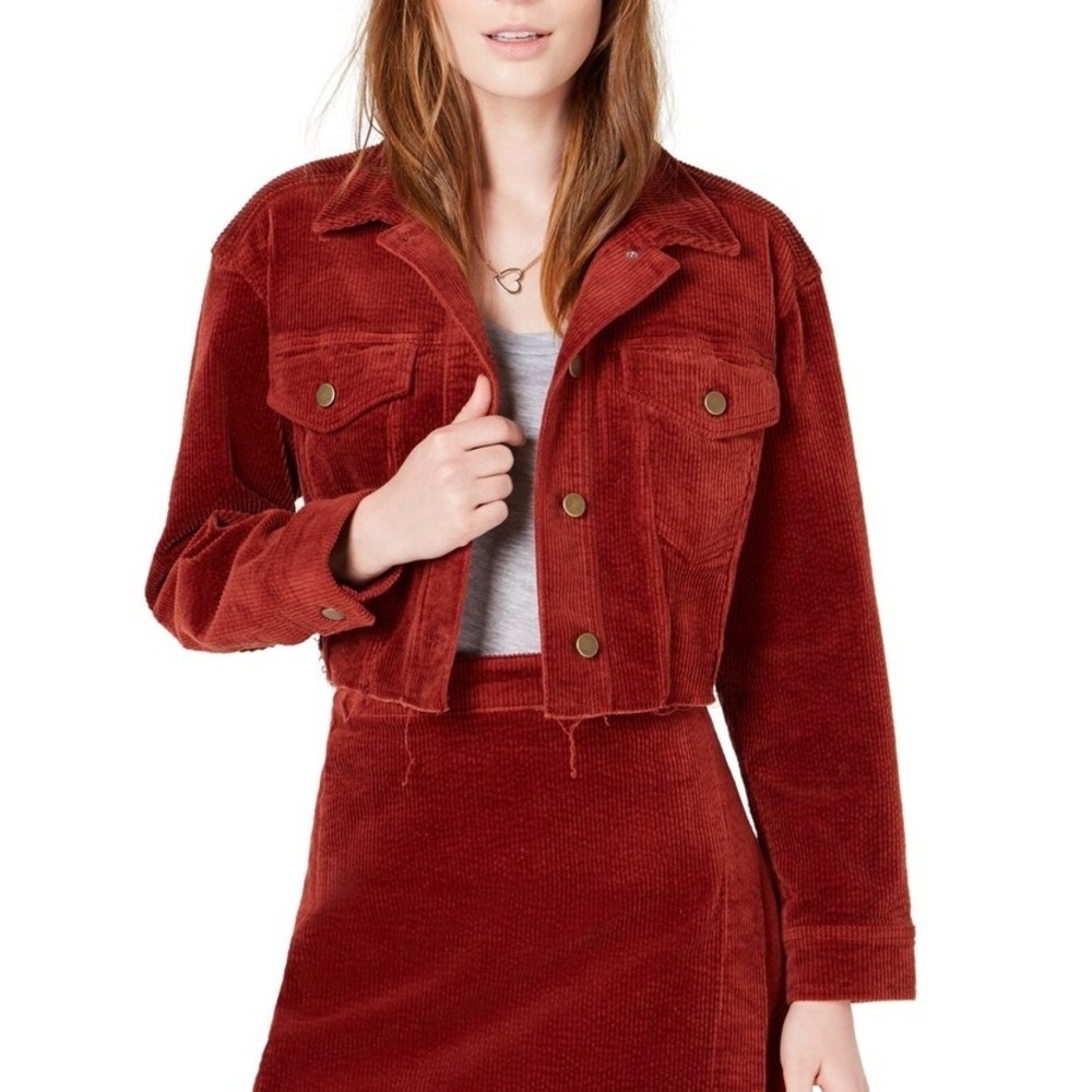 T.D.C. Topson Oversized Cropped Corduroy Jacket  Fired Brick